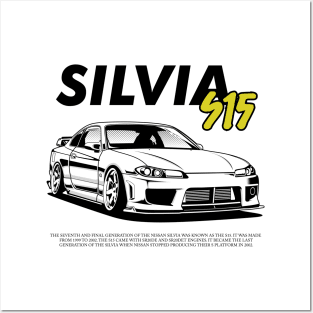 Silvia S15 (white print) Posters and Art